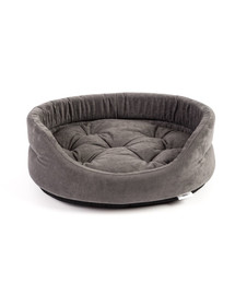 FERA ovales Hundebett mit Kissen 66x55x17 cm grau