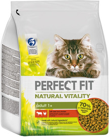PERFECT FIT Natural Vitality mit Rindfleisch und Huhn für ausgewachsene Katzen 2,4 kg