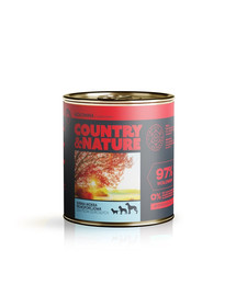 COUNTRY&NATURE Getreidefreies Nassfutter Rindfleisch mit Gemüse 850g