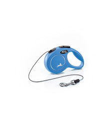 FLEXI New Classic Leine Größe XS Kordel / bis zu 8 kg / 3 m blau