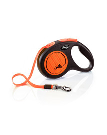 FLEXI Leine New Neon Größe M Gurt 5 m orange