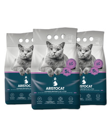 ARISTOCAT Bentonite Plus Bentonit Katzenstreu Lavendel 15 l (3 x 5 l)