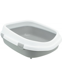 TRIXIE Primo XXL weiß/grau Katzentoilette mit Rahmen 56x25x71 cm