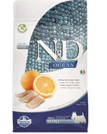 FARMINA N&D Ocean canine Herring & Orange Adult Mini für ausgewachsene Hunde kleiner Rassen 800 g