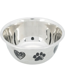 TRIXIE Edelstahlschüssel auf Gummi mit Bild 0.5l