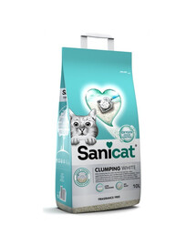 SANICAT Clumping White Unscented 10L Bentonit Katzenstreu
