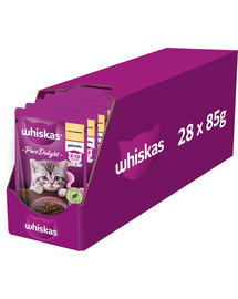 WHISKAS Junior 28x85g Nassfutter für Kätzchen mit Huhn in Gelee