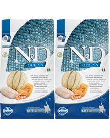 FARMINA N&D Ocean Cat Kitten Kabeljau, Garnelen, Kürbis und Cantaloupe-Melone 2 x 1,5 kg