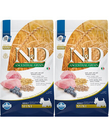 FARMINA N&D Low Grain Lamb & Blueberry Adult Mini 2x2.5 kg