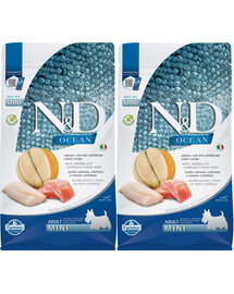 FARMINA N&D Ocean Dog Adult Mini salmon, cod & canatloupe melon 2x2.5 kg