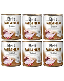 BRIT Pate&Meat rabbit 6x800 g Kaninchenpastete für Hunde
