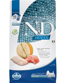 FARMINA N&D Ocean Dog Adult Mini Lachs, Kabeljau & Kanatlupenmelone 800 g