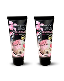 FREXIN Sensitive Welpenshampoo und Pflegespülung Rose & Baumwolle 2x220 g