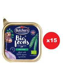 BUTCHER'S BIO foods Putenpastete für Hunde 15x150 g