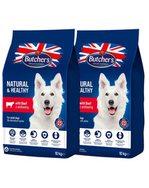 BUTCHER'S Natural&Healthy Hundetrockenfutter mit Rind 20 kg (2 x 10 kg)
