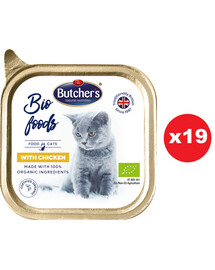 BUTCHER'S BIO foods Hühnerpastete für Katzen 19x85 g