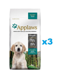 APPLAWS Puppy Small Medium Chicken 6 kg (3x2 kg) mit Huhn für Welpen kleiner und mittlerer Rassen