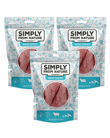 SIMPLY FROM NATURE Meat Strips Lamm und Reis für Hunde 3x80 g