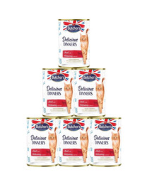 BUTCHER'S Delicious Dinners, Katzenfutter, Stücke mit Rindfleisch in Gelee 6x400g