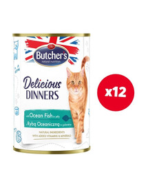 BUTCHER'S Delicious Dinners, Nassfutter mit Meeresfisch in Gelee 12x400g