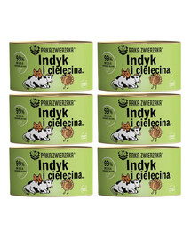 PAKA ZWIERZAKA Truthahn mit Kalbfleisch Nassfutter für Katzen 6 x 200 g