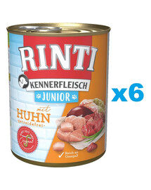 RINTI Kennerfleisch Junior 6x800g mit Huhn für Welpen