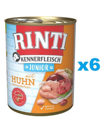 RINTI Kennerfleisch Junior 6x400g mit Huhn für Welpen
