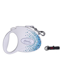 FLEXI automatische Hundeleine Glam Splash Ocean M Tape 5m weiß