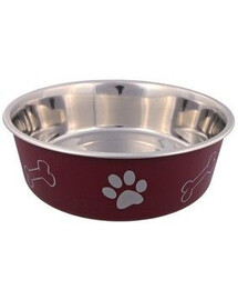 TRIXIE Edelstahlschüssel mit Motiv, rutschfest 0,25 l/ 12 cm