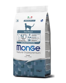 MONGE Monoprotein Cat Sterilised für Katzen mit Forellen 400g