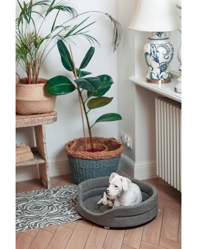 FERA Hundebett oval grau L 66x55x17 cm