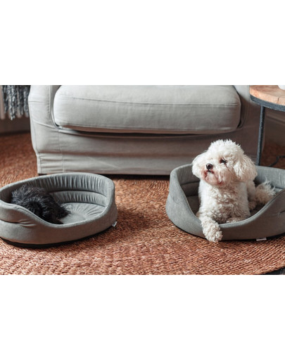 FERA Hundebett oval grau S 53x44x16 cm