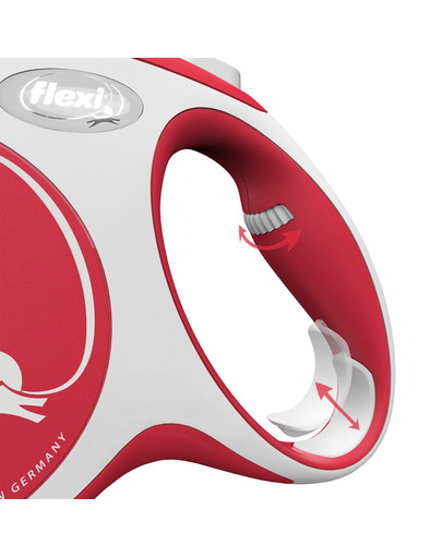 FLEXI New Comfort M  5 m Gurt-Roll-Leine Rot