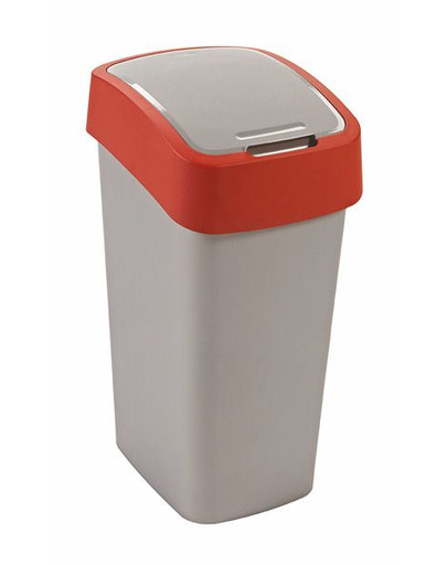 CURVER Mülleimer FLIP BIN 50L silber/rot