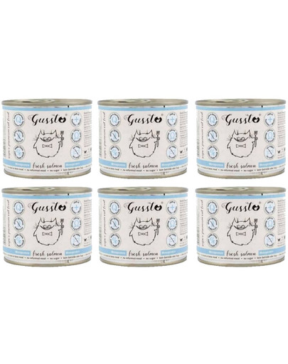GUSSTO Cat Fresh Salmon 200 g  x 6