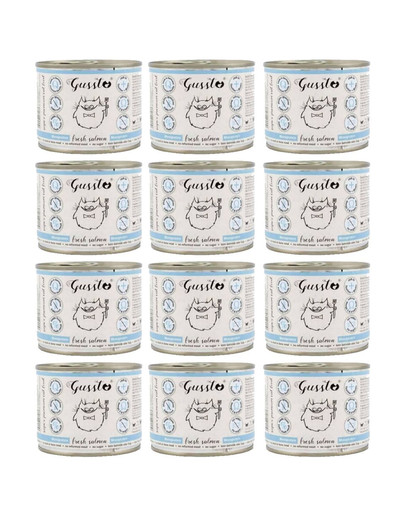 GUSSTO Cat Fresh Salmon 12x200 g