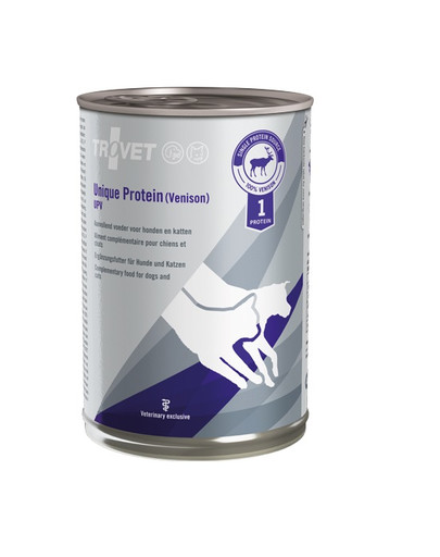 TROVET Unique Protein Venison UPV Nassfutter für Hunde und Katzen mit Wildfleisch 400 g