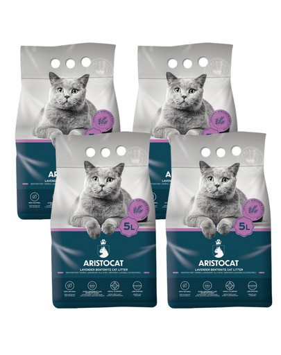 ARISTOCAT Bentonite Plus Bentonit Katzenstreu Lavendel 20 l (4 x 5 l)
