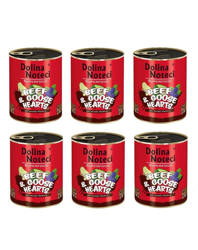 DOLINA NOTECI Premium SuperFood Rinder- und Gänseherzen 800 g x 6 Stück