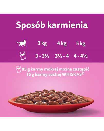 WHISKAS Classic Meals Nassvollnahrung für ausgewachsene Katzen in Sauce 40x85 g