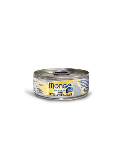 MONGE Natural Cat Thunfisch mit Huhn und Mais 80 g