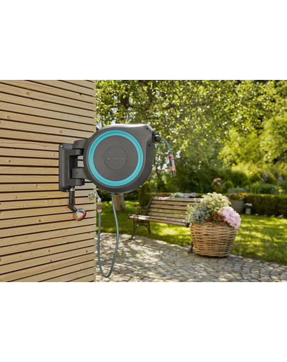 GARDENA Wand-Schlauchbox RollUp L, 30 Meter, Schlauchtrommel