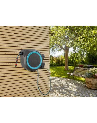 GARDENA Wand-Schlauchbox RollUp L, 30 Meter, Schlauchtrommel