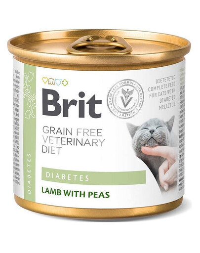 BRIT Veterinary Diet Diabetes Lamb Pea Nassfutter für Katzen bei Diabetes 200g