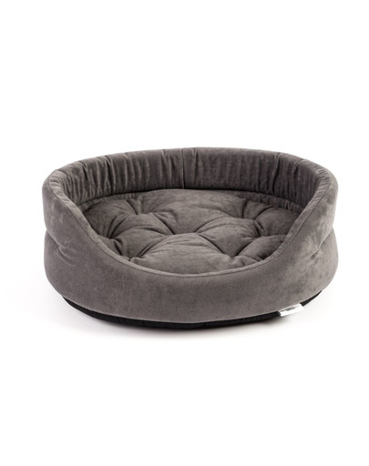 FERA ovales Hundebett mit Kissen 53x44x16 cm grau