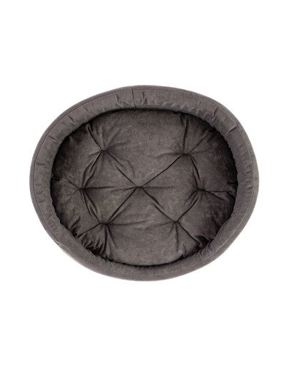 FERA ovales Hundebett mit Kissen 53x44x16 cm grau