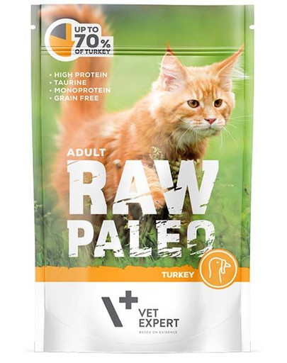 VETEXPERT Katzen-Nassfutter Raw Paleo Adult Truthahn 100g