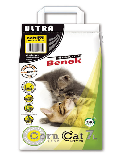 BENEK Super Corn Cat Ultra Natürliches Mais-Katzenstreu 7 l 4,4 kg