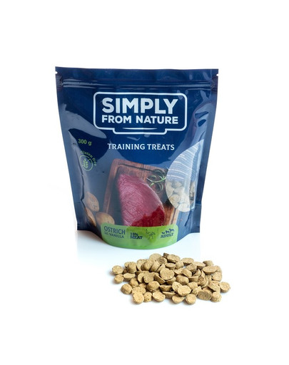 SIMPLY FROM NATURE Trainings-Leckerlis für Hunde mit Straußenfleisch und Vanille 300 g