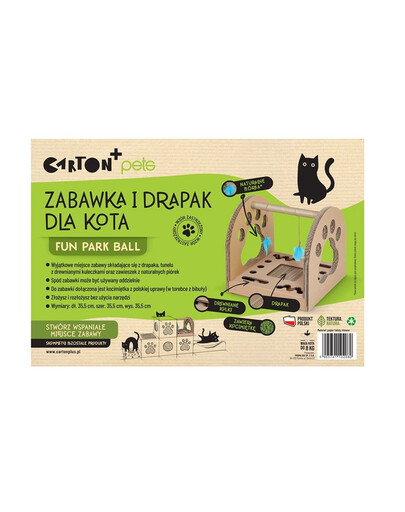 CARTON+ PETS Interaktives Spielzeug mit Kratzbaum Fun Park Ball